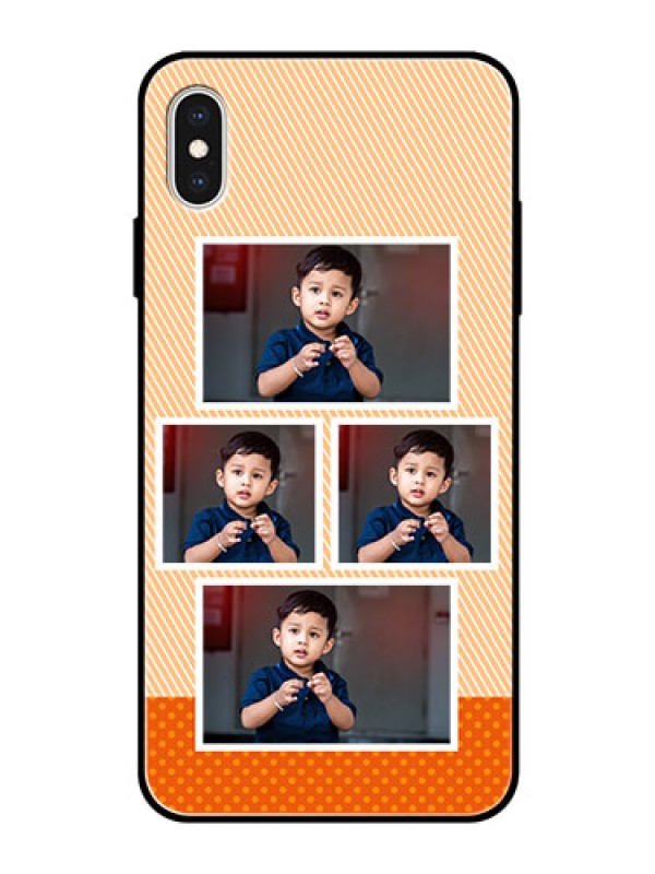 Custom Apple iPhone XS Max Photo Printing on Glass Case  - Bulk Photos Upload Design