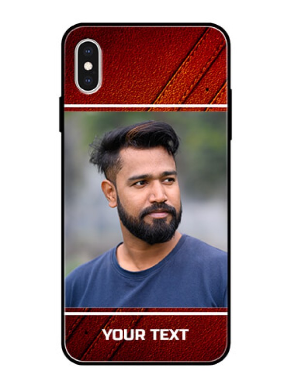 Custom Apple iPhone XS Max Personalized Glass Phone Case  - Leather Phone Case Design
