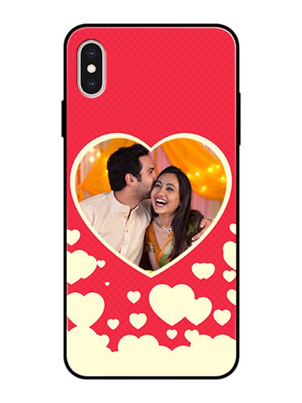 Custom Apple iPhone XS Max Custom Glass Mobile Case  - Love Symbols Phone Cover Design