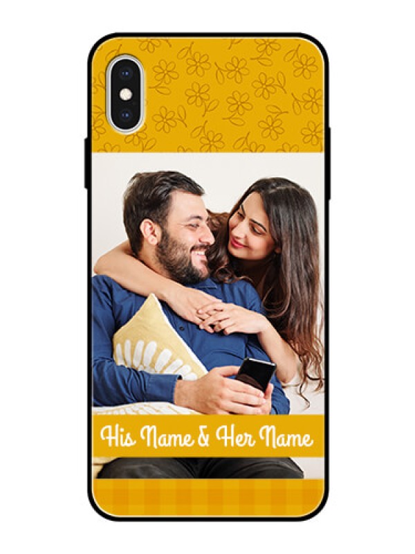 Custom Apple iPhone XS Max Custom Glass Mobile Case  - Yellow Floral Design