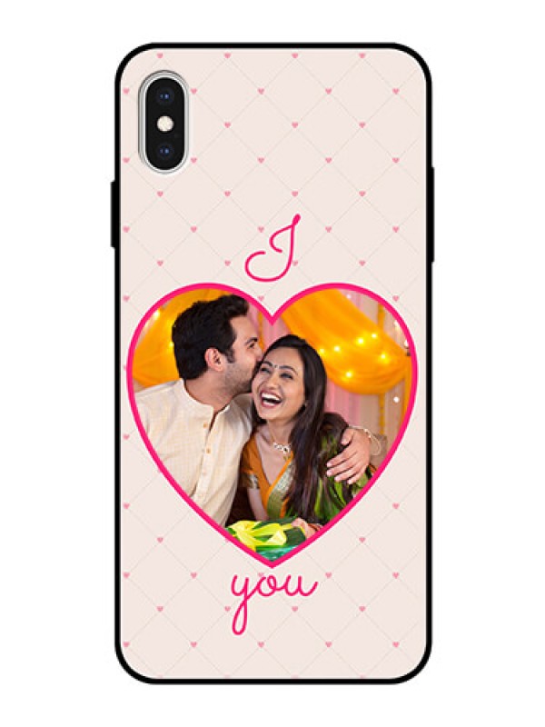 Custom Apple iPhone XS Max Custom Glass Mobile Case  - Heart Shape Design