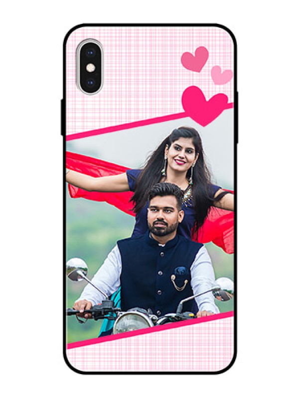 Custom Apple iPhone XS Max Custom Glass Phone Case  - Love Shape Heart Design