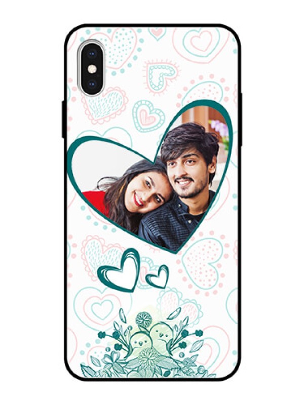 Custom Apple iPhone XS Max Photo Printing on Glass Case  - Premium Couple Design
