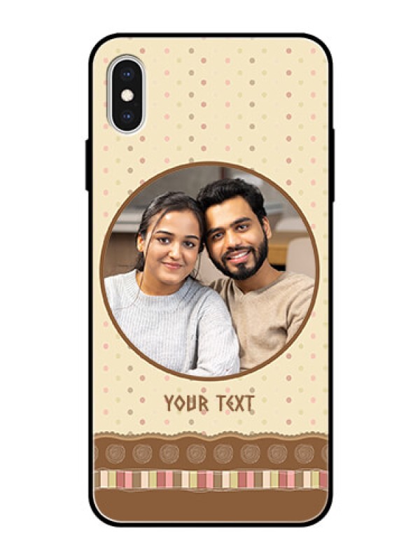 Custom Apple iPhone XS Max Custom Glass Mobile Case  - Brown Dotted Mobile Case Design
