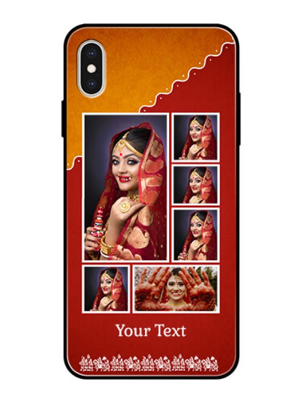 Custom Apple iPhone XS Max Personalized Glass Phone Case  - Wedding Pic Upload Design