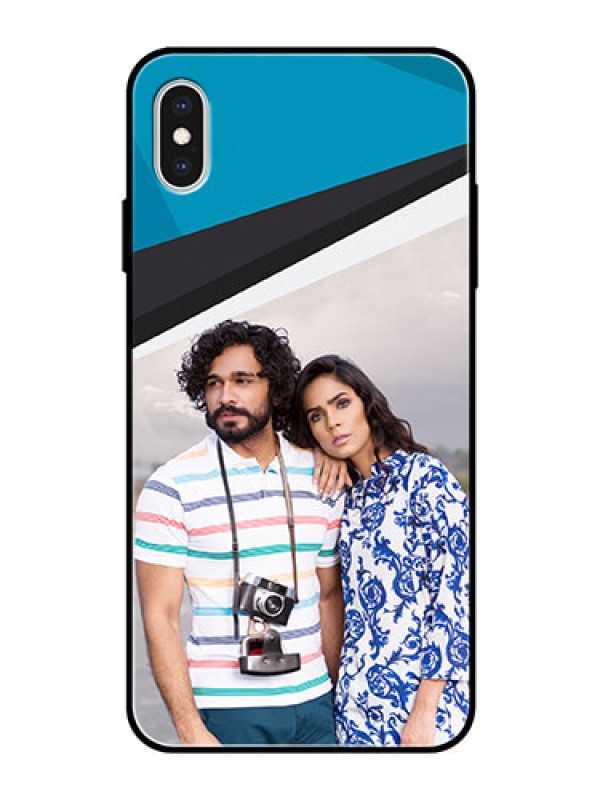 Custom Apple iPhone XS Max Photo Printing on Glass Case  - Simple Pattern Photo Upload Design