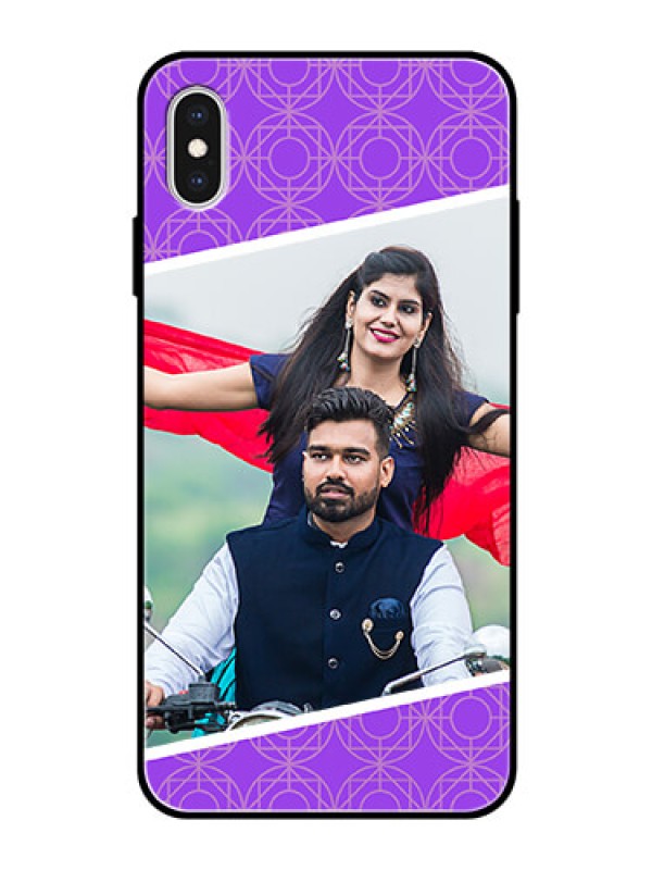 Custom Apple iPhone XS Max Custom Glass Phone Case  - Violet Pattern Design