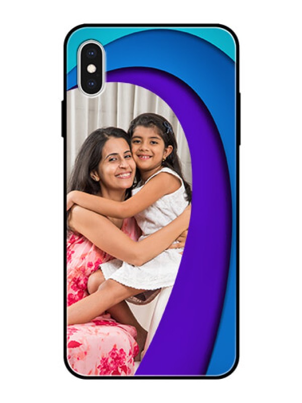 Custom Apple iPhone XS Max Photo Printing on Glass Case  - Simple Pattern Design