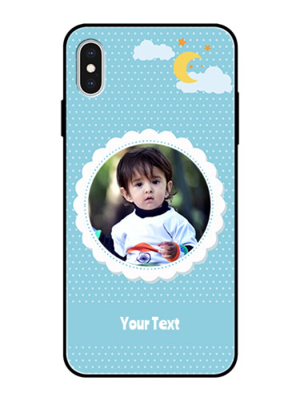 Custom Apple iPhone XS Max Personalised Glass Phone Case  - Violet Pattern Design