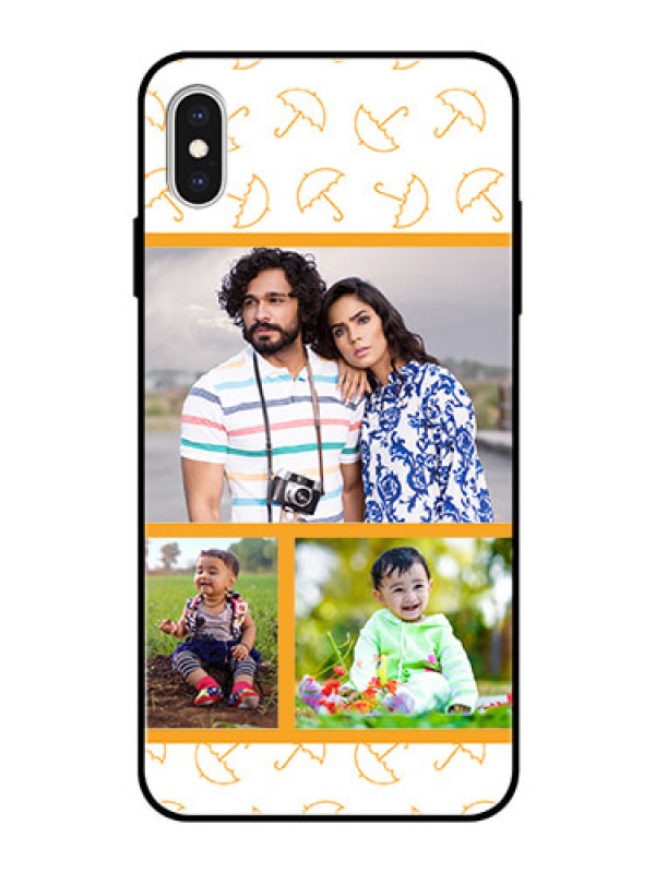 Custom Apple iPhone XS Max Custom Glass Mobile Case  - Yellow Pattern Design