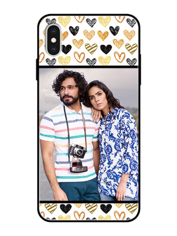 Custom Apple iPhone XS Max Photo Printing on Glass Case  - Love Symbol Design