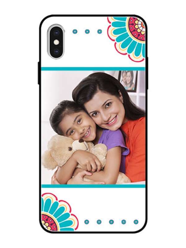Custom Apple iPhone XS Max Custom Glass Phone Case  - Flower Design