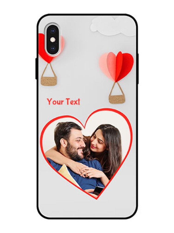 Custom Apple iPhone XS Max Custom Glass Mobile Case  - Parachute Love Design
