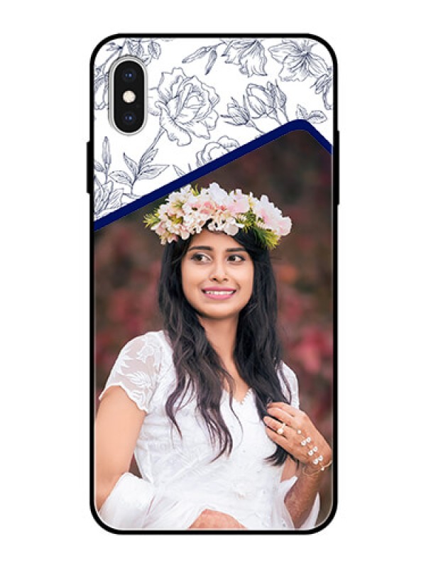 Custom Apple iPhone XS Max Personalized Glass Phone Case  - Premium Floral Design