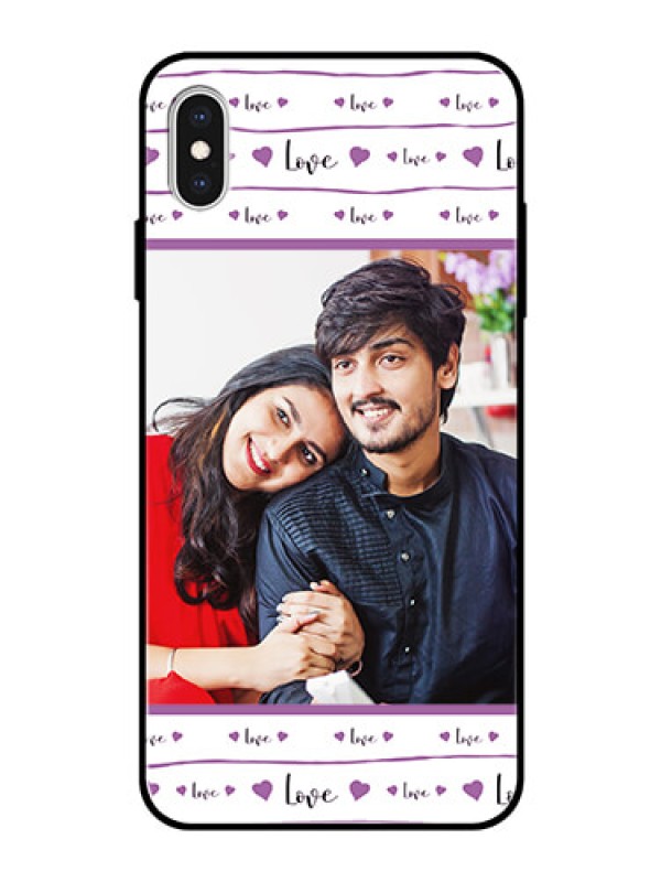 Custom Apple iPhone XS Max Custom Glass Mobile Case  - Couples Heart Design