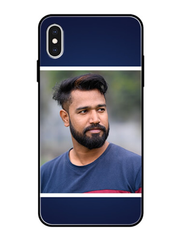 Custom Apple iPhone XS Max Personalized Glass Phone Case  - Simple Royal Blue Design