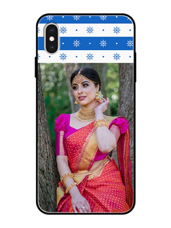 Custom Apple iPhone XS Max Photo Printing on Glass Case  - Snow Pattern Design