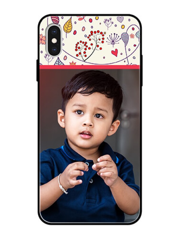 Custom Apple iPhone XS Max Custom Glass Mobile Case  - Premium Floral Design