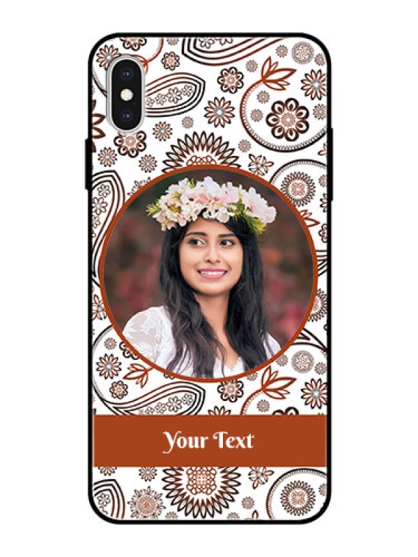 Custom Apple iPhone XS Max Custom Glass Mobile Case  - Abstract Floral Design 