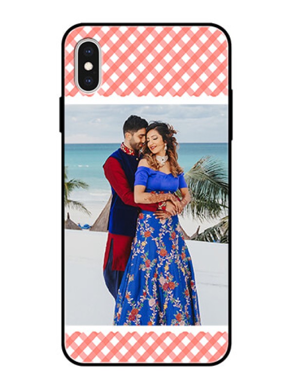 Custom Apple iPhone XS Max Personalized Glass Phone Case  - Pink Pattern Design