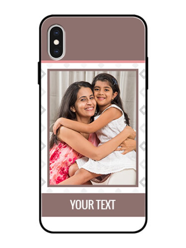 Custom Apple iPhone XS Max Photo Printing on Glass Case  - Simple Diamond Design