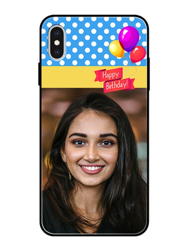 Custom Apple iPhone XS Max Custom Glass Mobile Case  - Happy Birthday Design