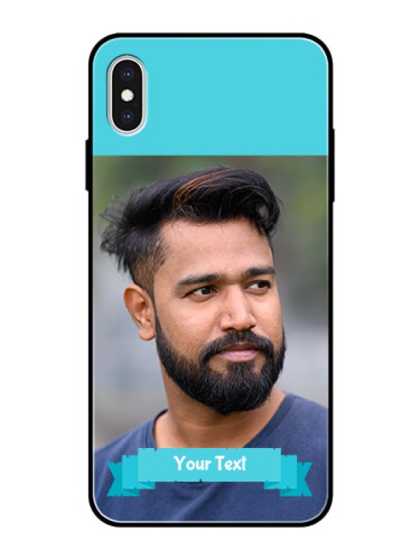 Custom Apple iPhone XS Max Personalized Glass Phone Case  - Simple Blue Color Design