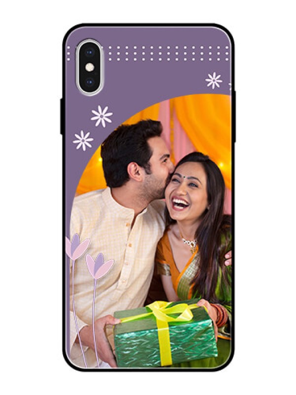 Custom Apple iPhone XS Max Custom Glass Mobile Case  - Lavender flowers design 