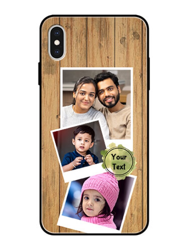Custom Apple iPhone XS Max Custom Glass Phone Case  - Wooden Texture Design