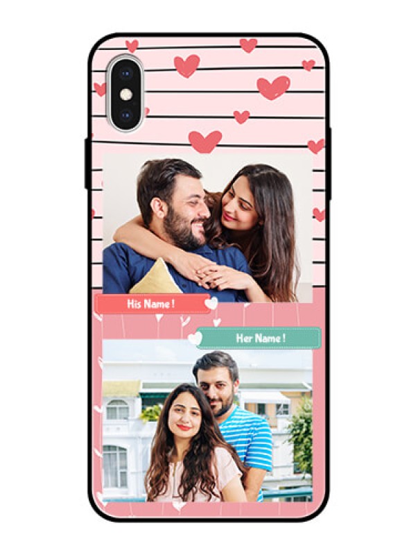Custom Apple iPhone XS Max Custom Glass Mobile Case  - Photo with Heart Design