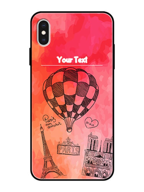 Custom Apple iPhone XS Max Custom Glass Phone Case  - Paris Theme Design