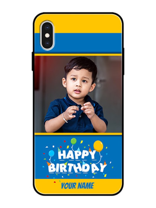 Custom Apple iPhone XS Max Custom Glass Mobile Case  - Birthday Wishes Design