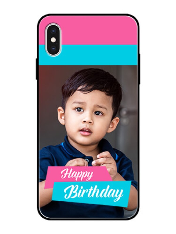 Custom Apple iPhone XS Max Personalized Glass Phone Case  - Image Holder with 2 Color Design