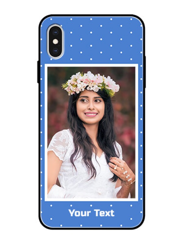Custom Apple iPhone XS Max Photo Printing on Glass Case  - Polka dots design