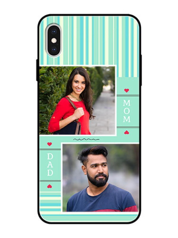 Custom Apple iPhone XS Max Custom Glass Phone Case  - Mom & Dad Pic Design