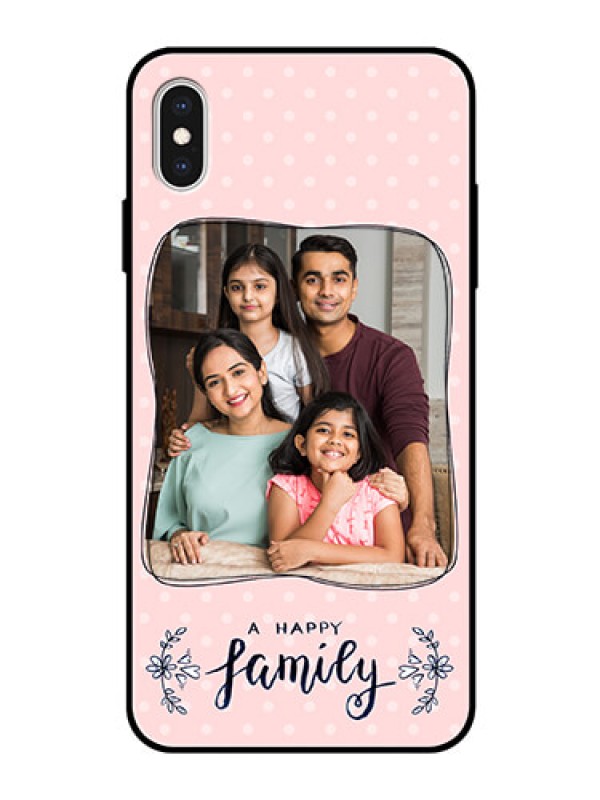 Custom Apple iPhone XS Max Custom Glass Phone Case  - Family with Dots Design