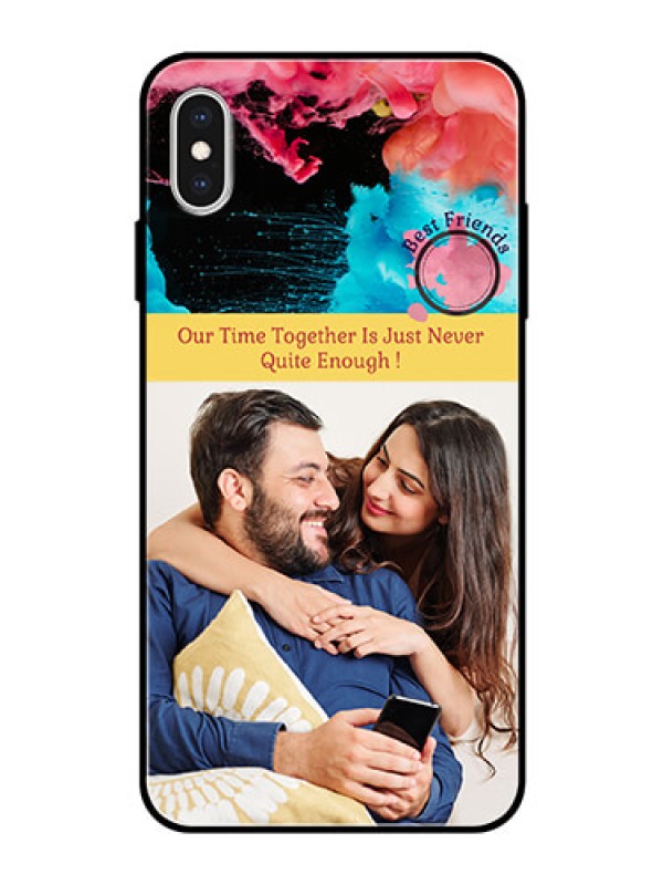 Custom Apple iPhone XS Max Custom Glass Mobile Case  - Quote with Acrylic Painting Design
