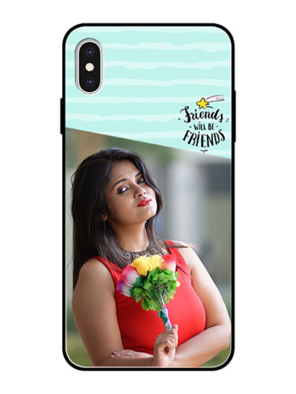 Custom Apple iPhone XS Max Custom Glass Phone Case  - Friends Picture Icon Design