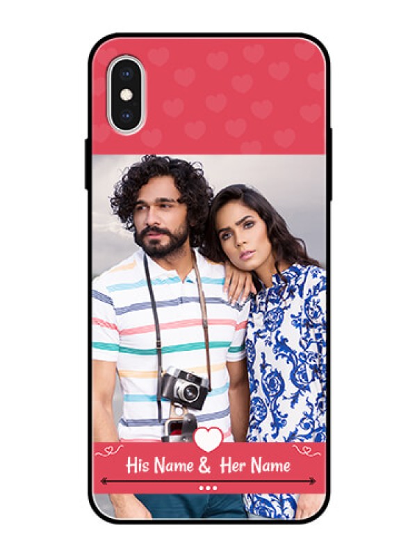 Custom Apple iPhone XS Max Photo Printing on Glass Case  - Simple Love Design