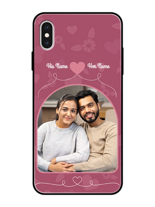 Custom Apple iPhone XS Max Photo Printing on Glass Case  - Love Floral Design