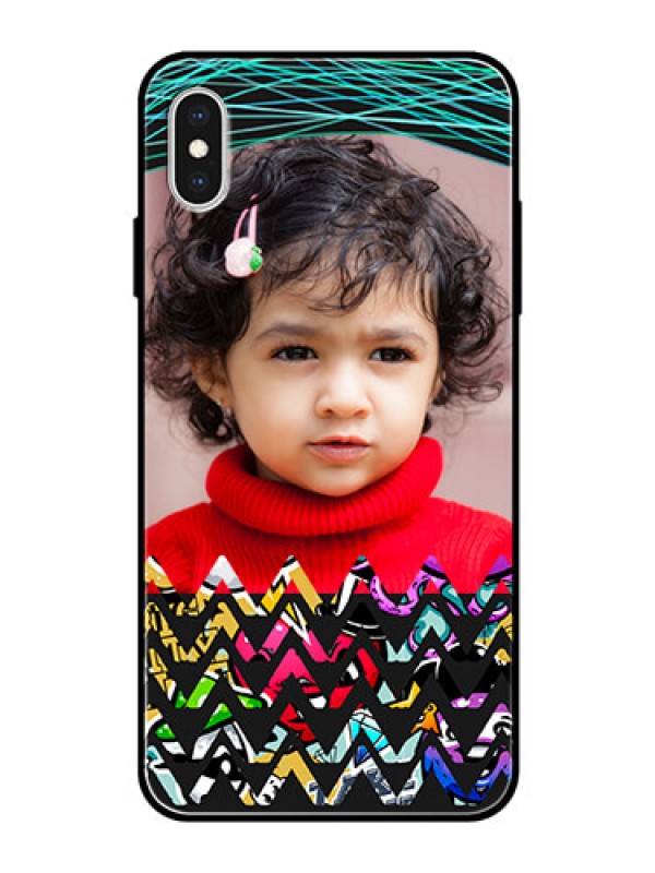 Custom Apple iPhone XS Max Personalized Glass Phone Case  - Neon Abstract Design