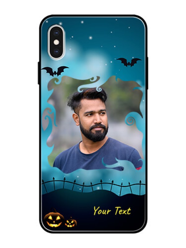 Custom Apple iPhone XS Max Custom Glass Phone Case  - Halloween frame design