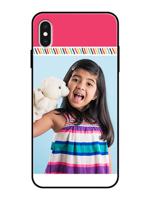 Custom Apple iPhone XS Max Personalized Glass Phone Case  - Line art design