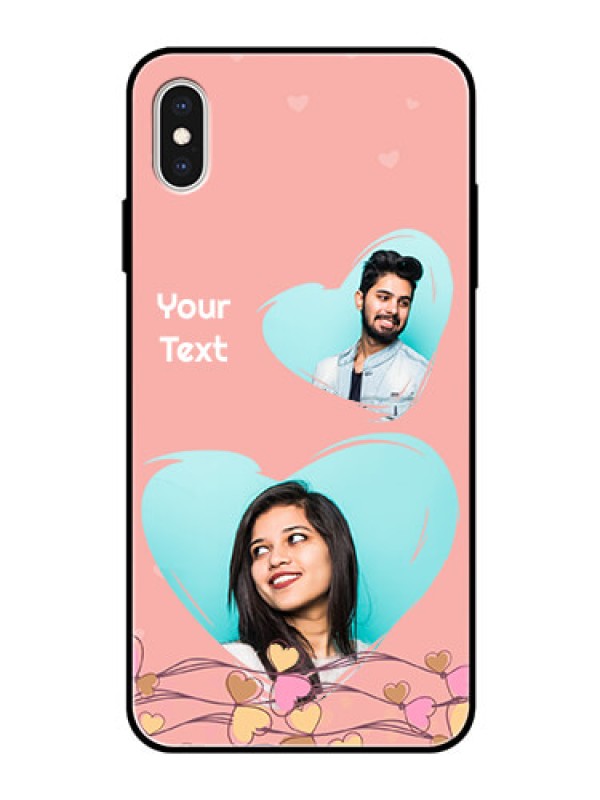 Custom Apple iPhone XS Max Custom Glass Mobile Case  - Love Doodle Design