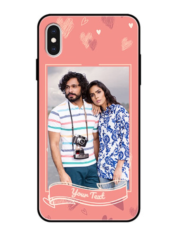 Custom Apple iPhone XS Max Custom Glass Phone Case  - Love doodle art Design