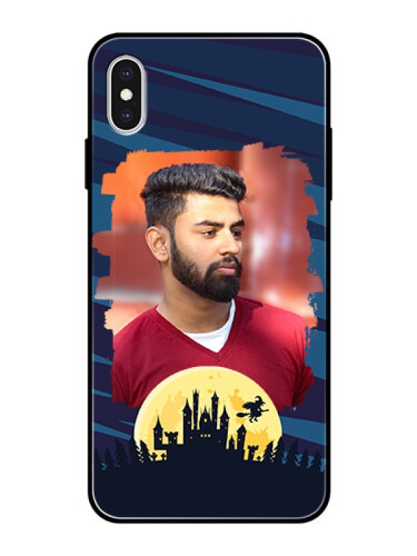Custom Apple iPhone XS Max Photo Printing on Glass Case  - Halloween Witch Design 