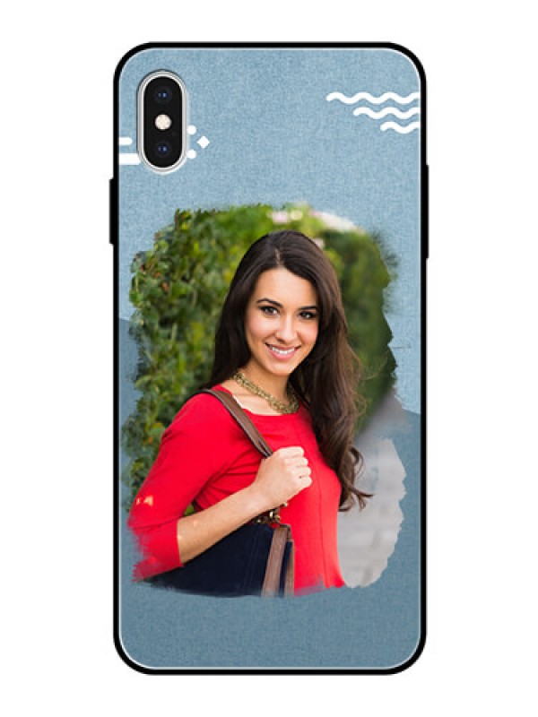 Custom Apple iPhone XS Max Custom Glass Mobile Case  - Grunge Line Art Design