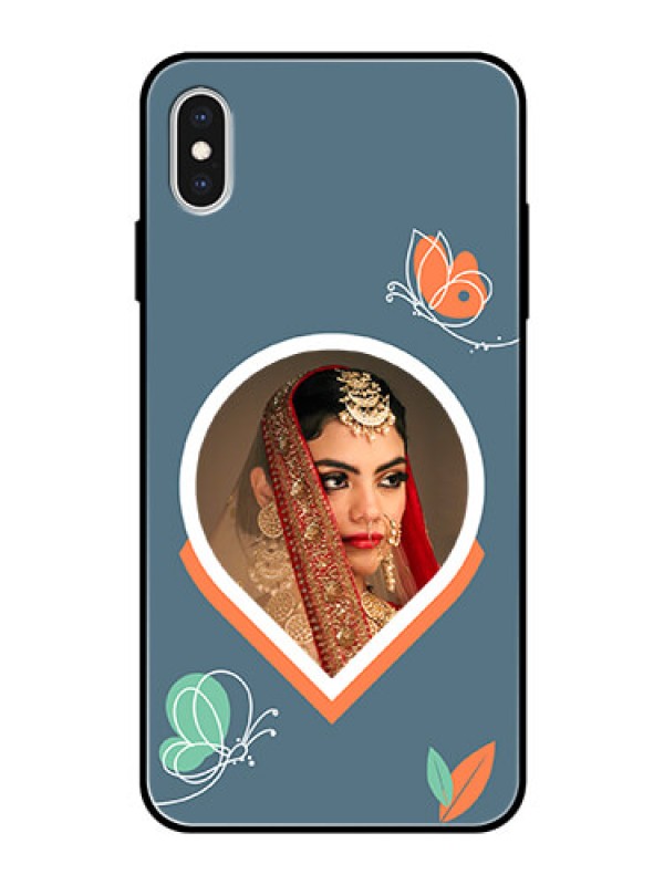 Custom iPhone Xs Max Custom Glass Mobile Case - Droplet Butterflies Design