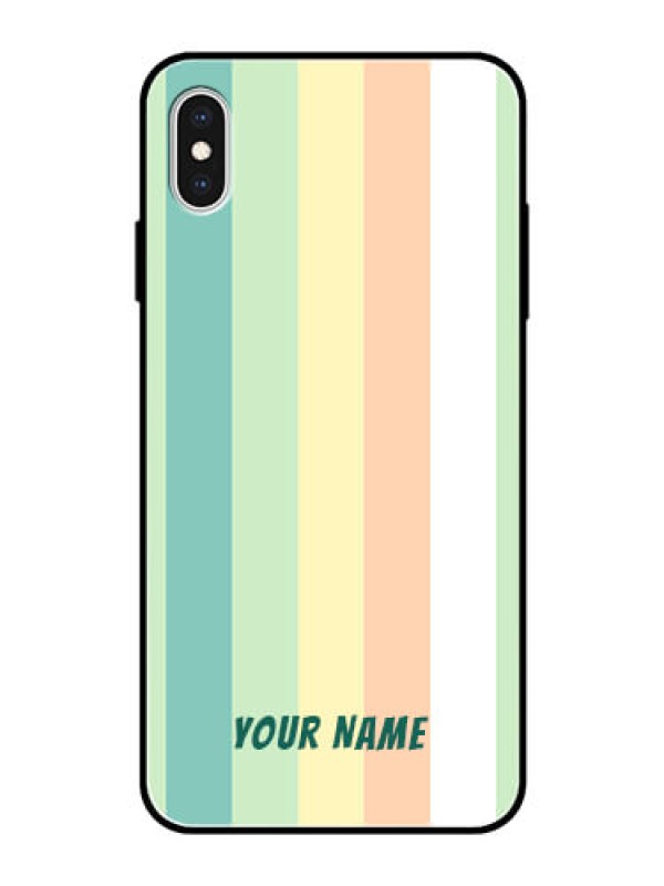 Custom iPhone Xs Max Photo Printing on Glass Case - Multi-colour Stripes Design