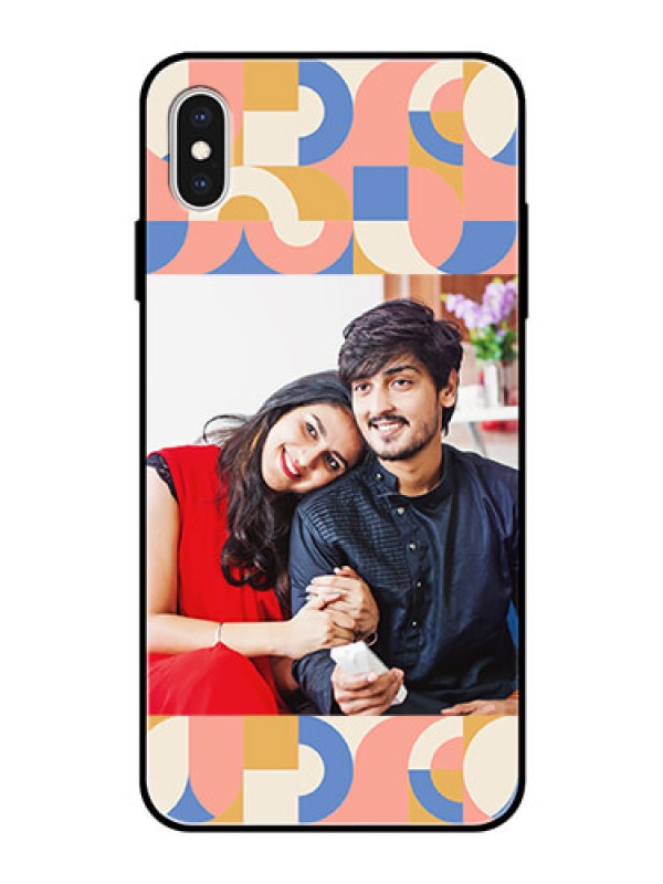 Custom iPhone Xs Max Photo Printing on Glass Case - Semi-circle Maze Pattern Design